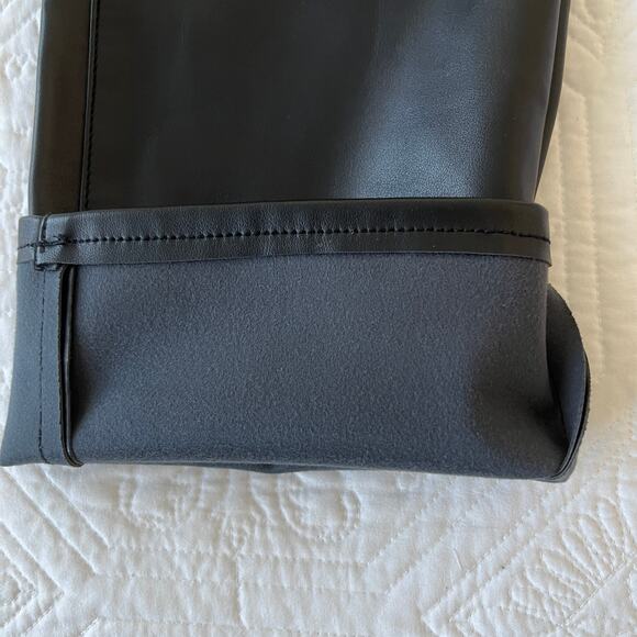 PacSun Stretch Dad Asymmetrical Waist Jeans Faux Leather Black 24 NWT - Picture 9 of 12